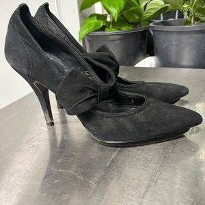 Gay Giano black bow heels made in Spain size 9